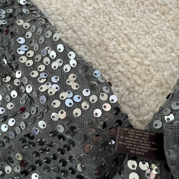 The Limited Sequin Gray Blouse Top XL - Picture 8 of 8